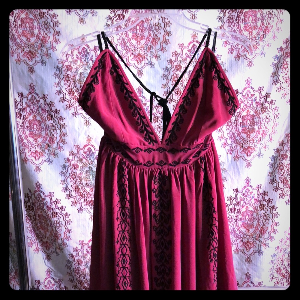 Eshakti Hot pink flowy dress, size 8, halter tie
